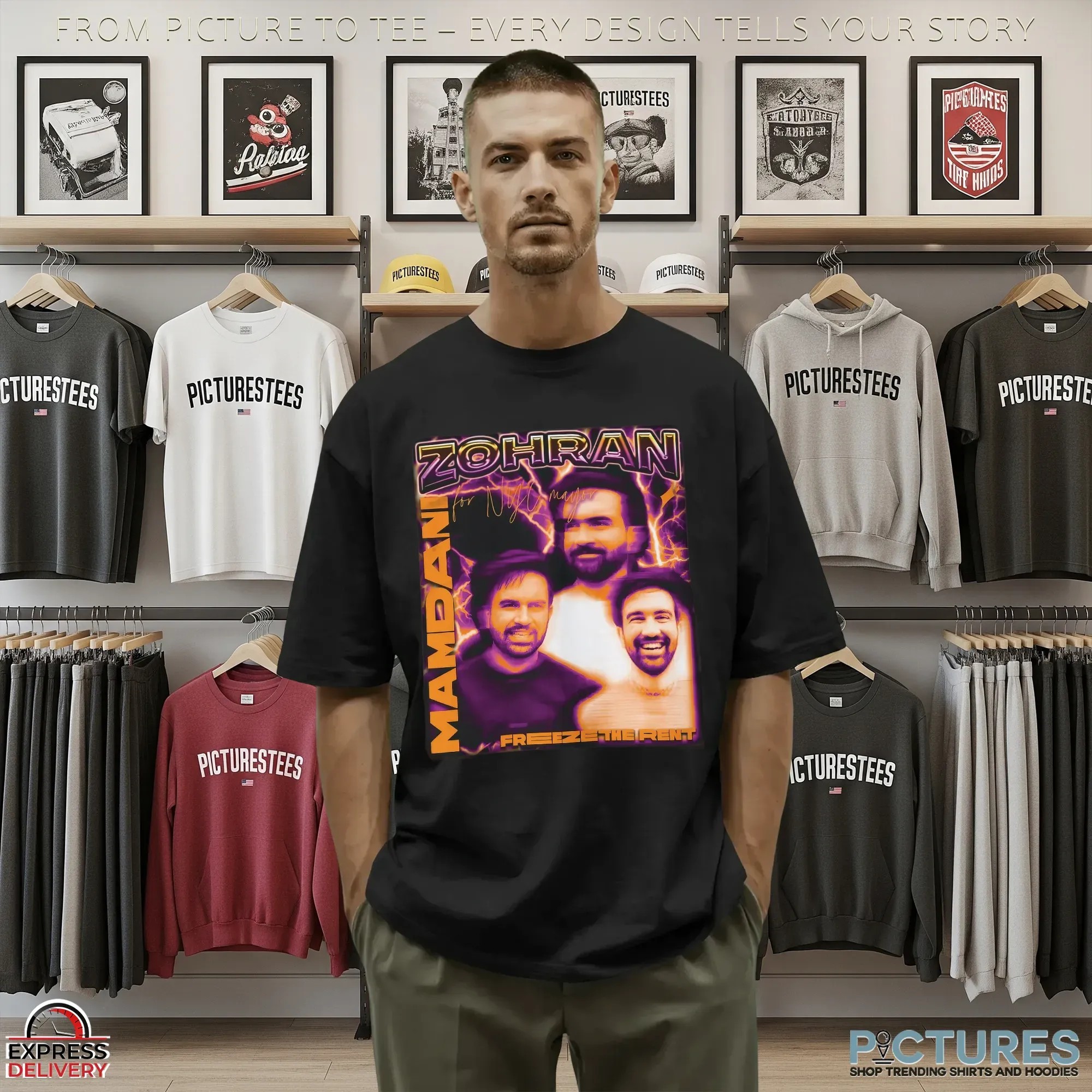 Zohran Mamdani for NYC Mayor Freeze The Rent Bootleg 90s Hip Hop Style T Shirt