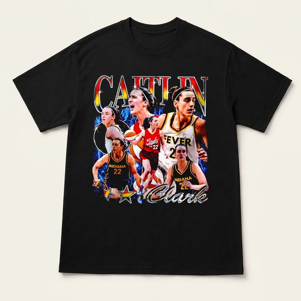 Caitlin Clark Retro Bootleg Tee | Indiana 22 Basketball Shirt