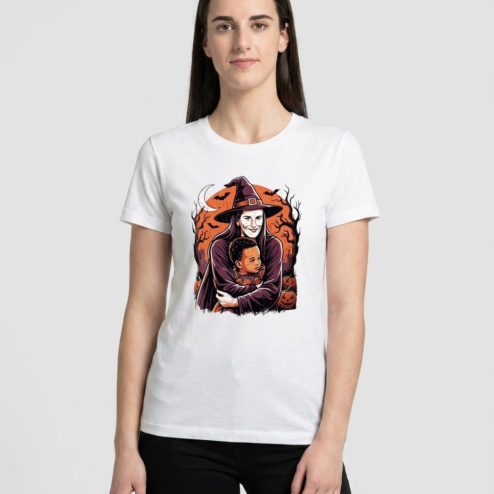 Caitlin Clark Halloween Witch Graphic Tee - Cute Spooky Shirt