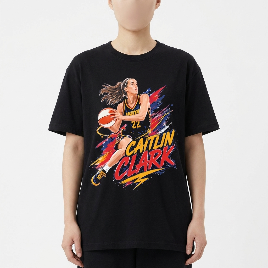 Caitlin Clark Indy 22 Basketball Graphic Tee Shirt