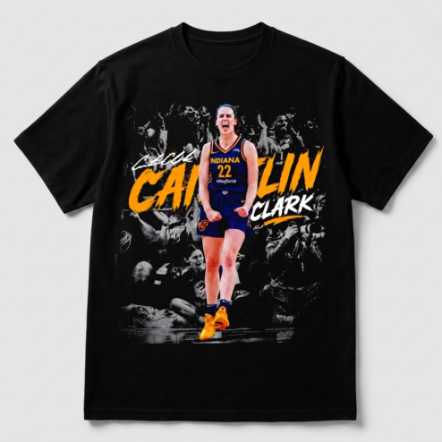 Caitlin Clark Indiana 22 Vintage Action Graphic T-Shirt