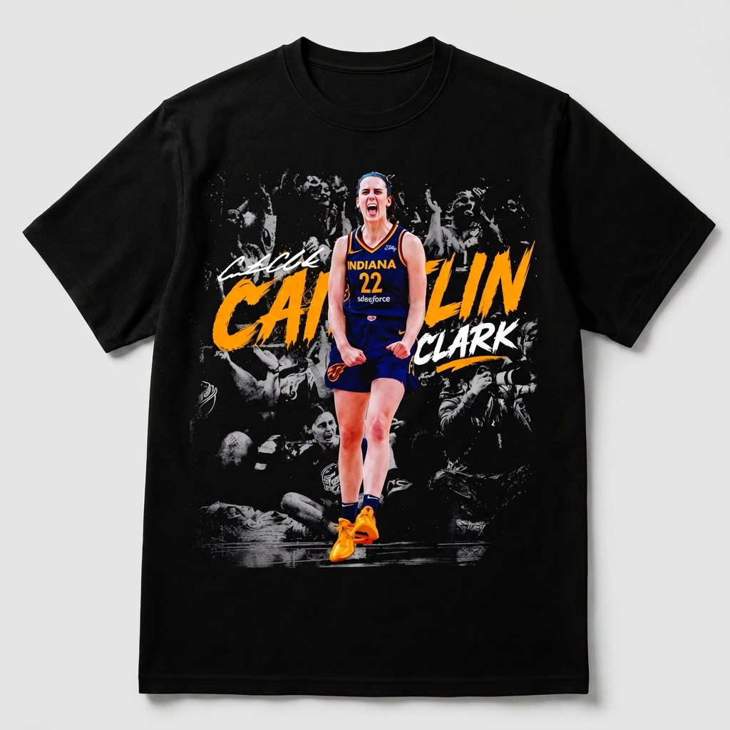 Caitlin Clark Indiana 22 Vintage Action Graphic T-Shirt