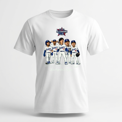 Shohei Ohtani & LA Dodgers All-Star Caricature T-Shirt