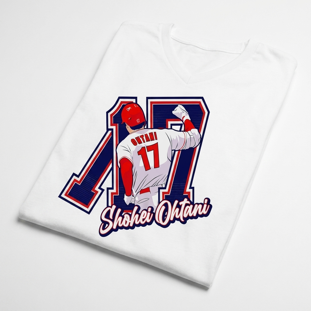 Shohei Ohtani 17 Women's V-Neck T-Shirt - Baseball Apparel
