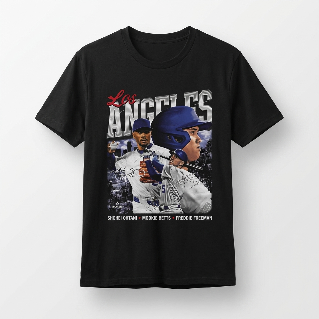Shohei Ohtani Mookie Betts Freddie Freeman LA Baseball T-Shirt
