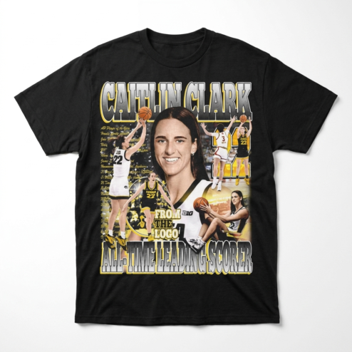 Caitlin Clark Vintage Graphic Tee - Iowa All-Time Scorer Shirt