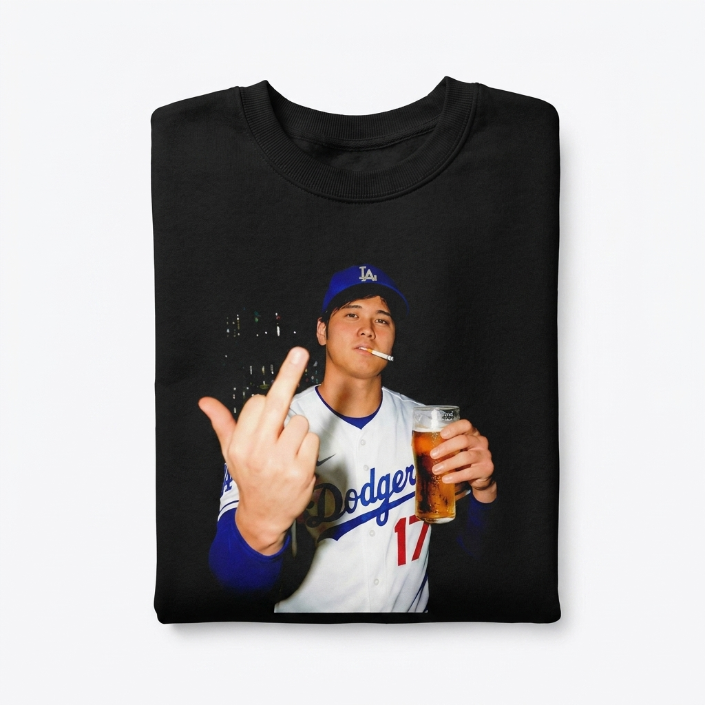 Shohei Ohtani LA Dodger 17 Edgy Graphic Sweatshirt | Funny Fan Apparel