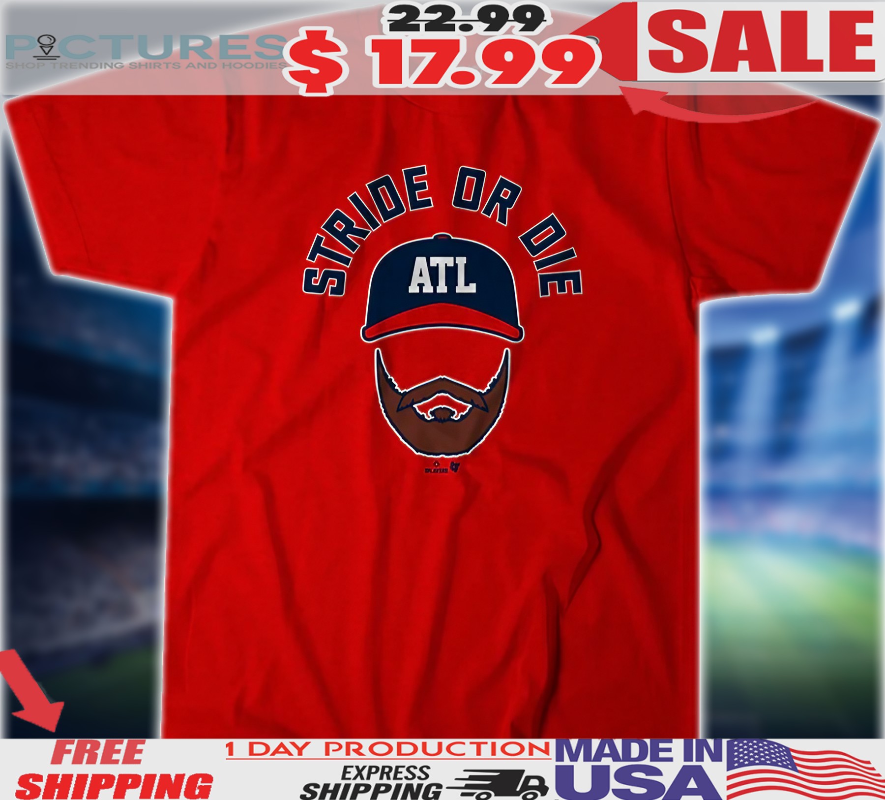 Atlanta Braves Spencer Strider Stride Or Die Beard MLB Shirt