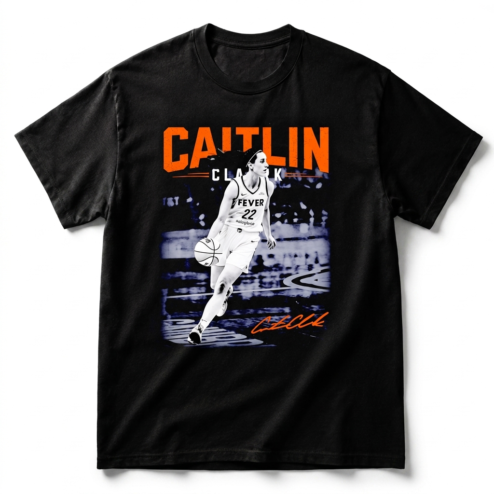 Caitlin Clark 22 Vintage Graphic Tee - Indiana Fever WNBA Shirt