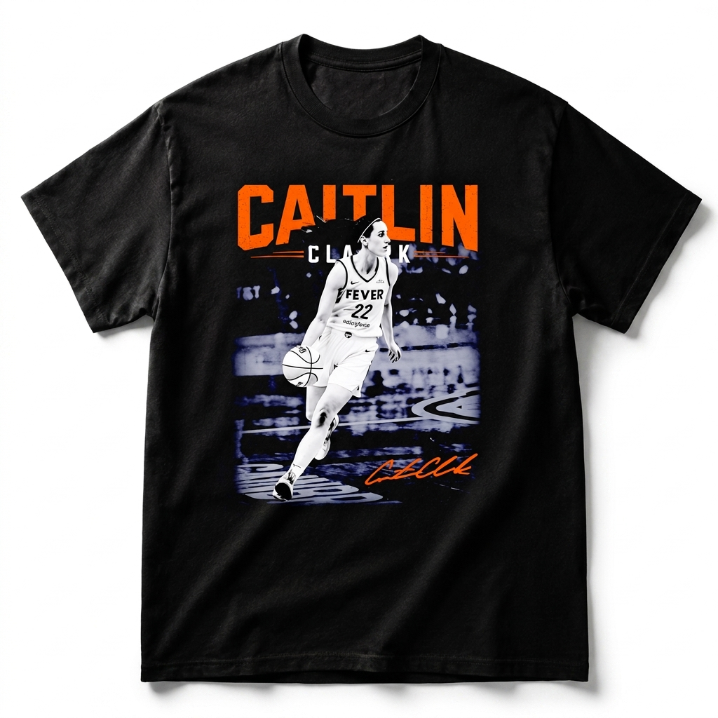 Caitlin Clark 22 Vintage Graphic Tee - Indiana Fever WNBA Shirt
