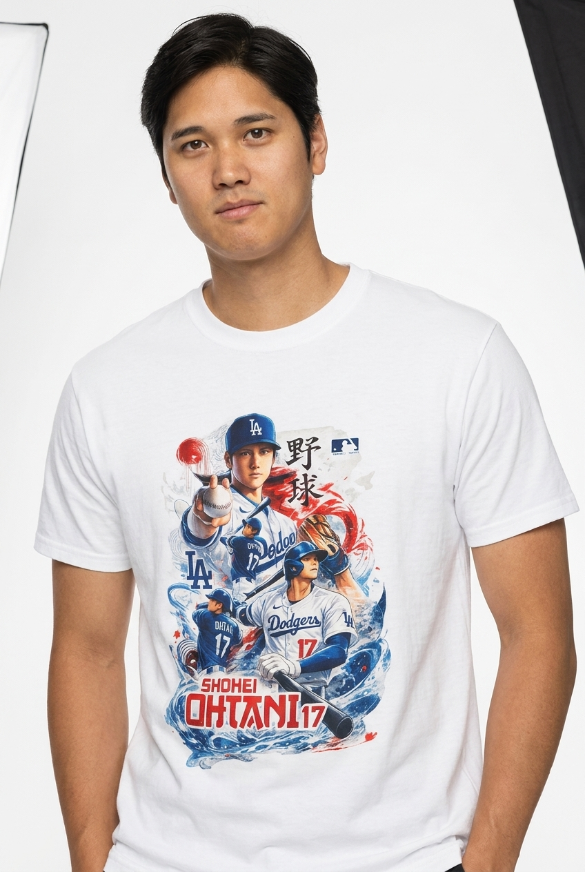Shohei Ohtani LA Dodgers 17 Anime Art Graphic Tee