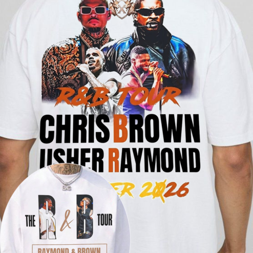 Usher & Chris Brown R&B Tour 2026 Vintage Graphic Tee