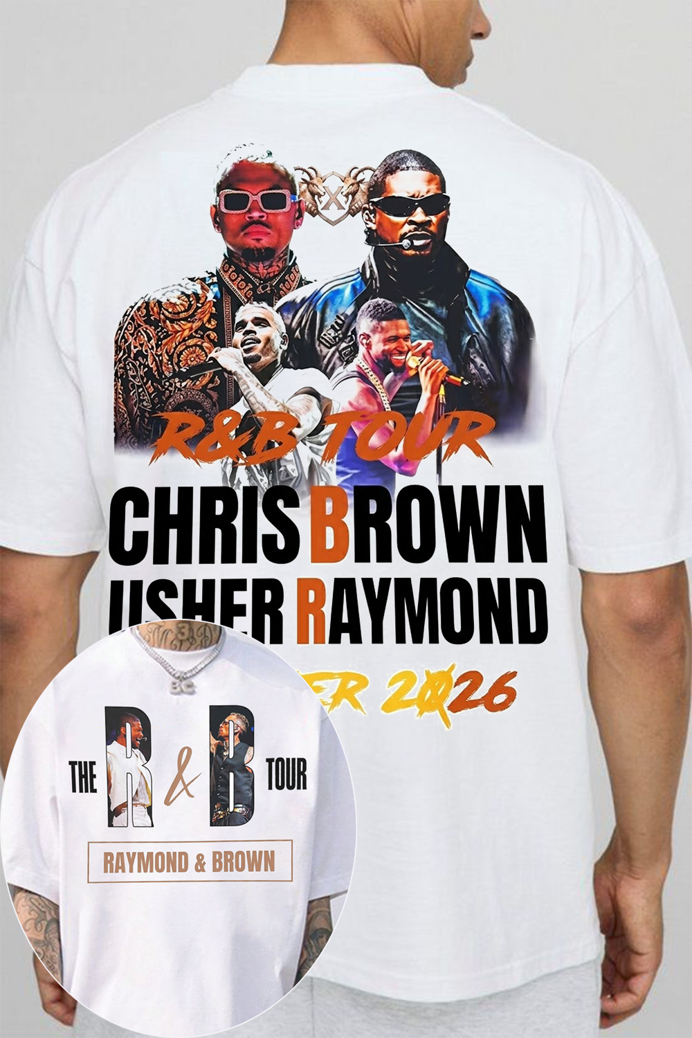 Usher & Chris Brown R&B Tour 2026 Vintage Graphic Tee
