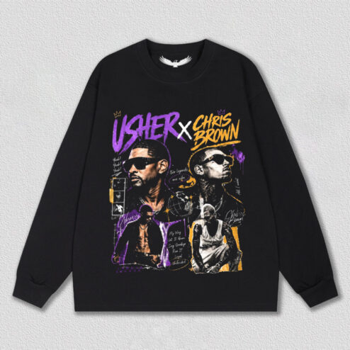 Usher x Chris Brown Tour 2026 Sweatshirt - Vintage R&B Graphic