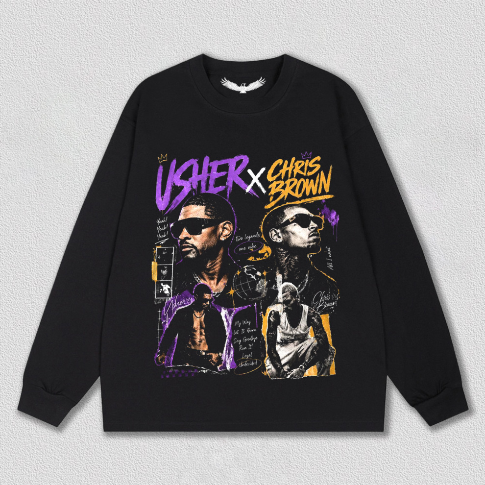 Usher x Chris Brown Tour 2026 Sweatshirt - Vintage R&B Graphic
