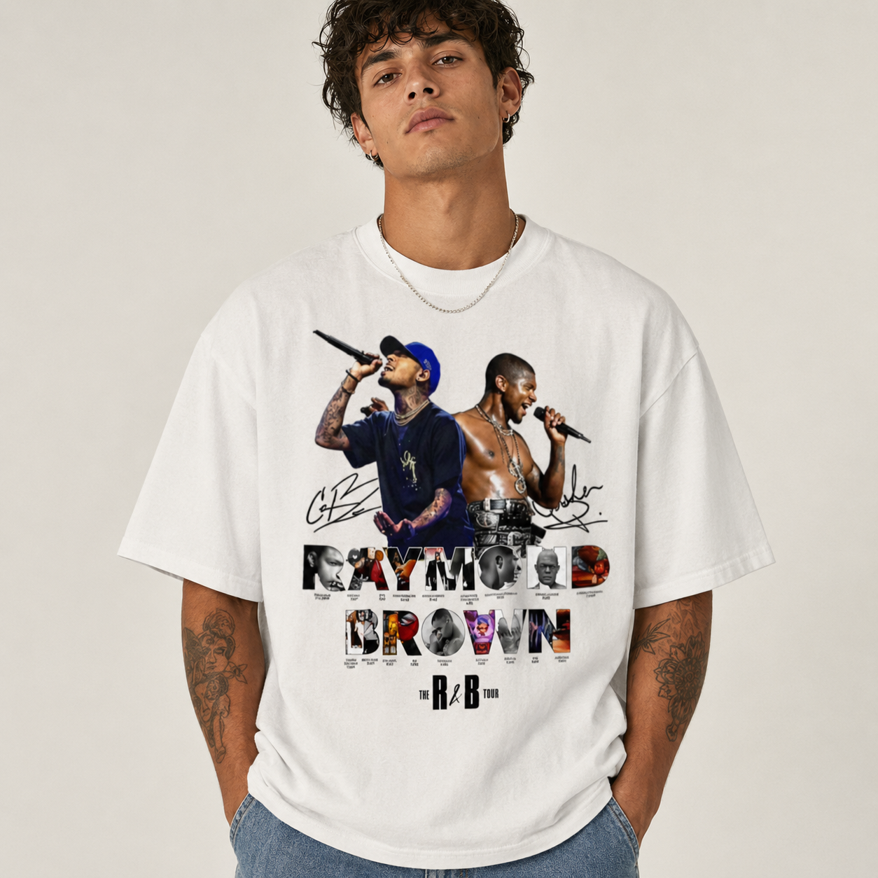 Raymond Brown R&B Tour 2026 Vintage Tee | Chris Brown x Usher
