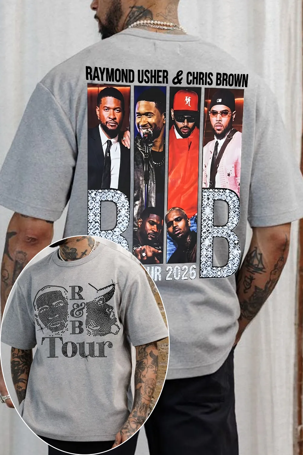 Usher & Chris Brown R&B Tour 2026 Vintage Bootleg Tee