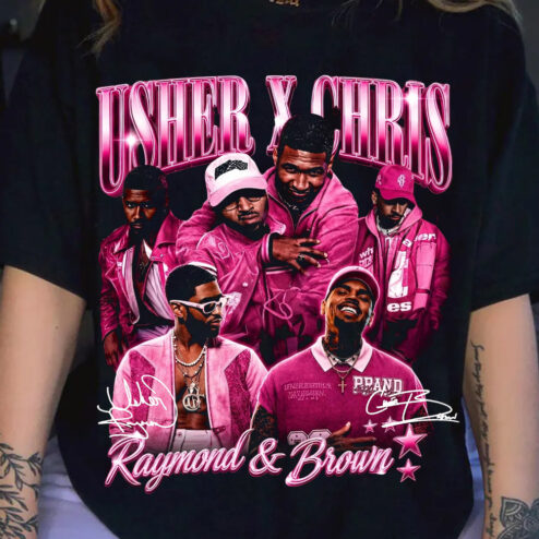 Usher x Chris Raymond & Brown Vintage Bootleg Graphic Tee | 2026 R&B Tour