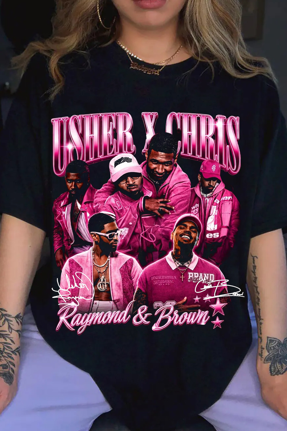 Usher x Chris Raymond & Brown Vintage Bootleg Graphic Tee | 2026 R&B Tour