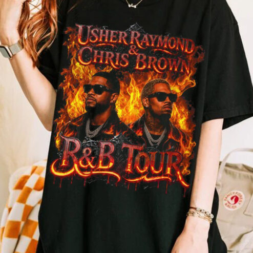 Usher & Chris Brown R&B Tour 2026 Vintage Bootleg Graphic Tee