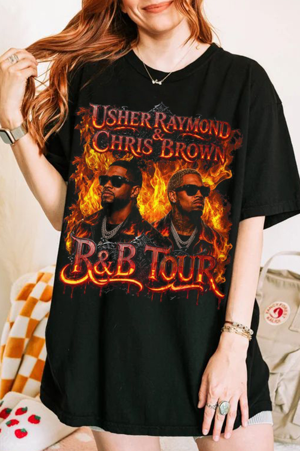 Usher & Chris Brown R&B Tour 2026 Vintage Bootleg Graphic Tee