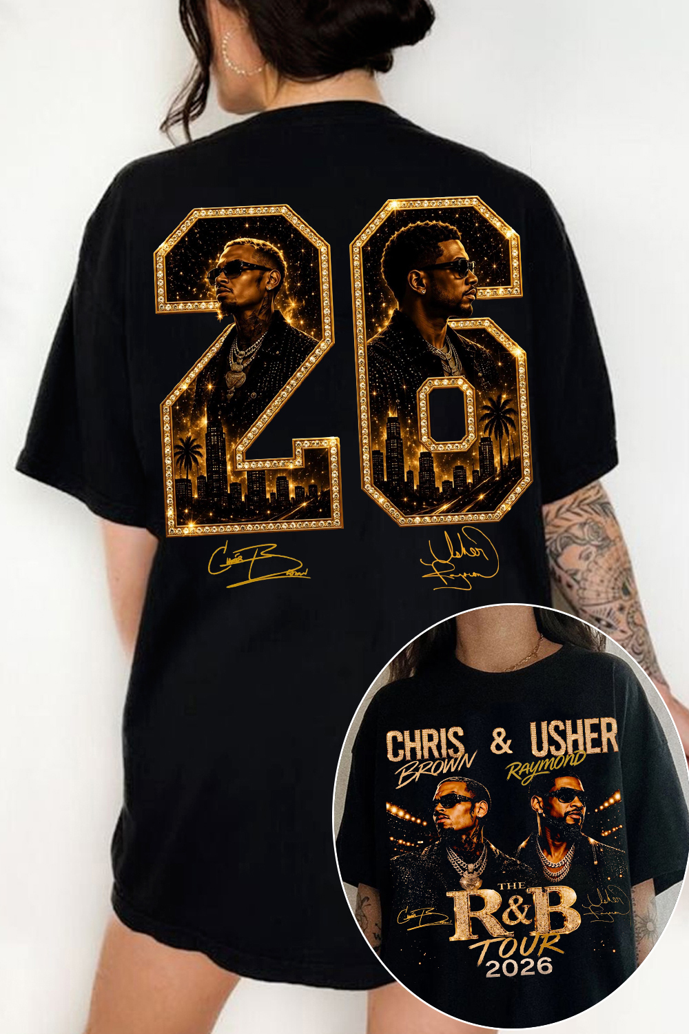 Chris Brown & Usher R&B Tour 2026 Vintage Bootleg T-Shirt