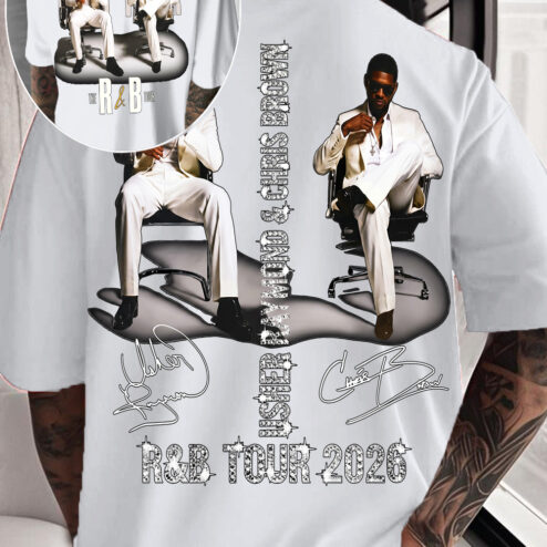 Usher & Chris Brown R&B Tour 2026 Shirt - Double-Sided Concert Tee