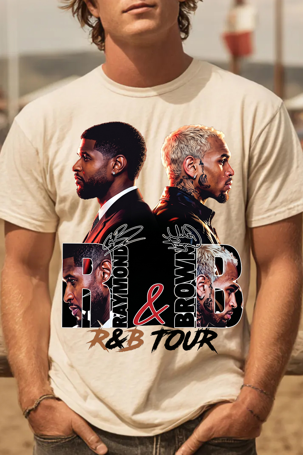 Usher & Chris Brown R&B Tour 2026 Vintage Graphic Tee