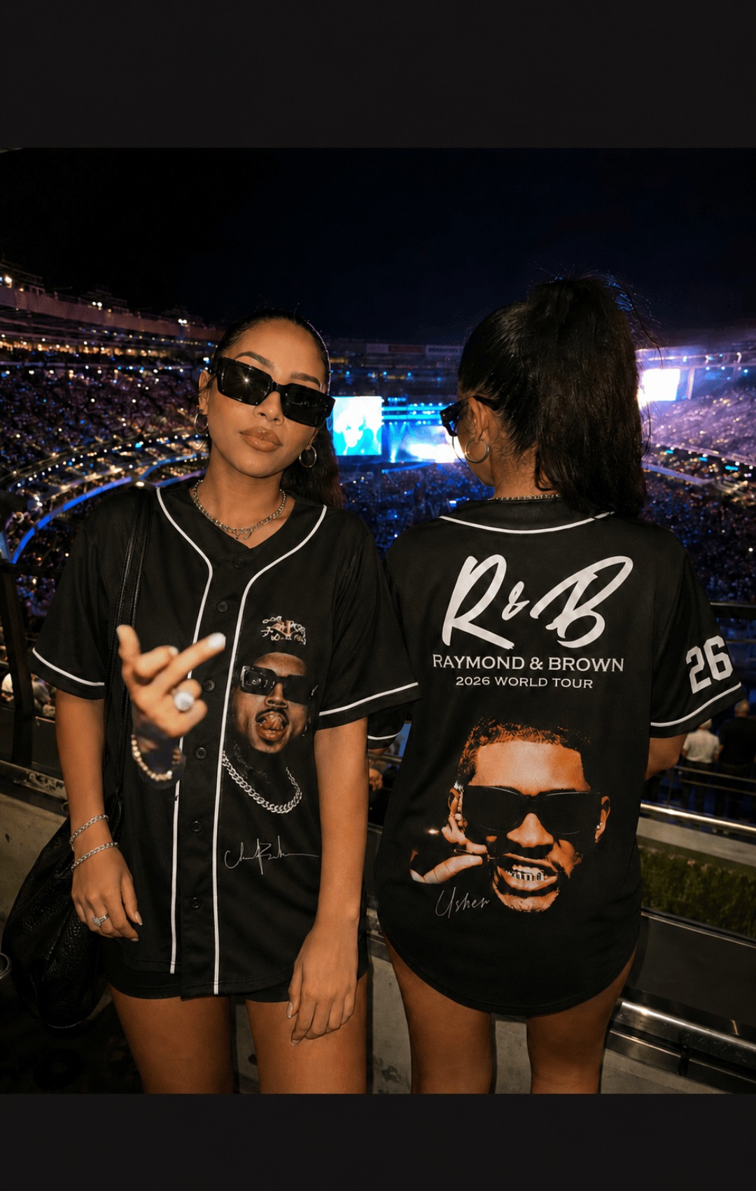 Raymond & Brown 2026 World Tour Baseball Jersey | R&B Concert Merch