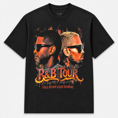 Vintage Chris Brown & Usher R&B Tour 2026 T-Shirt