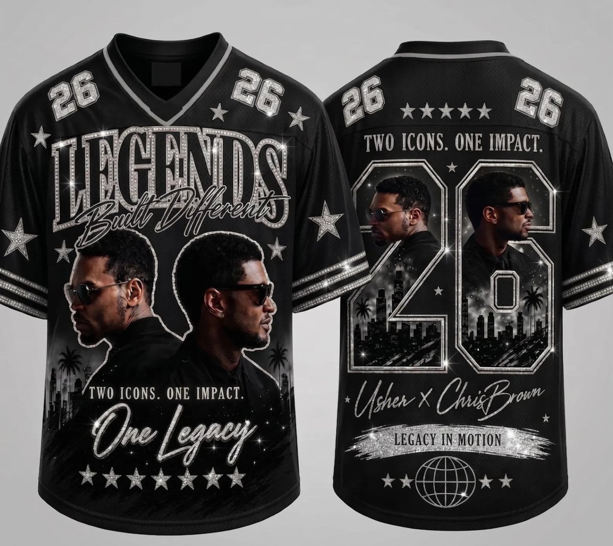 Usher x Chris Brown Legends Baseball Jersey - Y2K Tour Merch