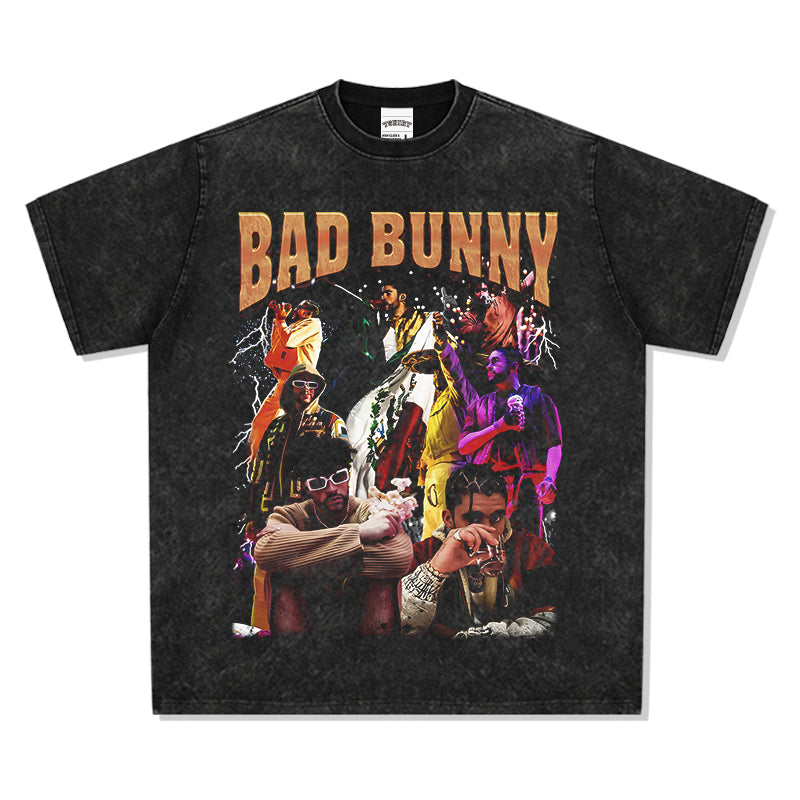 Bad Bunny Vintage Graphic Tee - Retro 2026 Concert Fan Shirt
