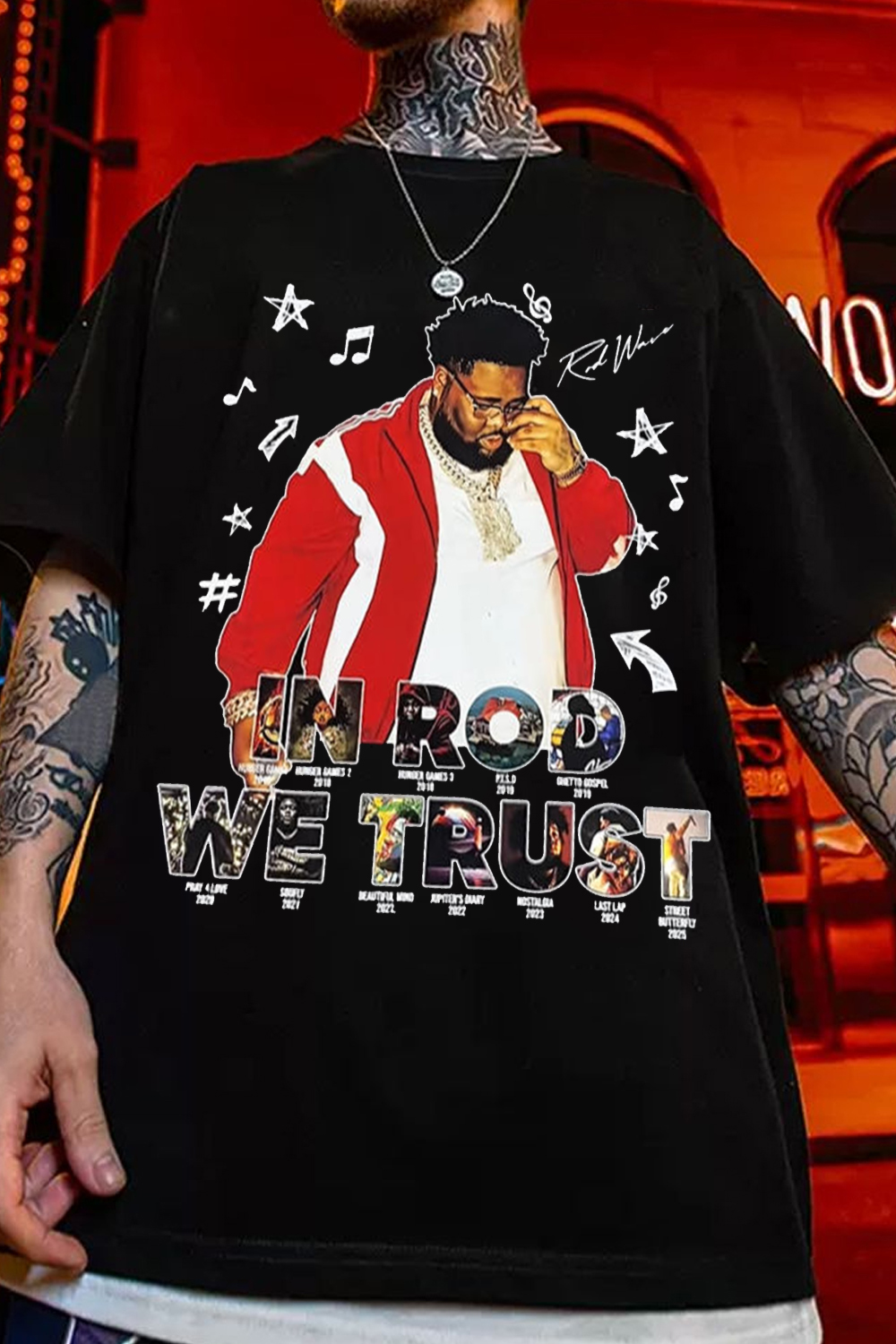 In Rod We Trust Rod Wave Vintage Bootleg Rap Tee