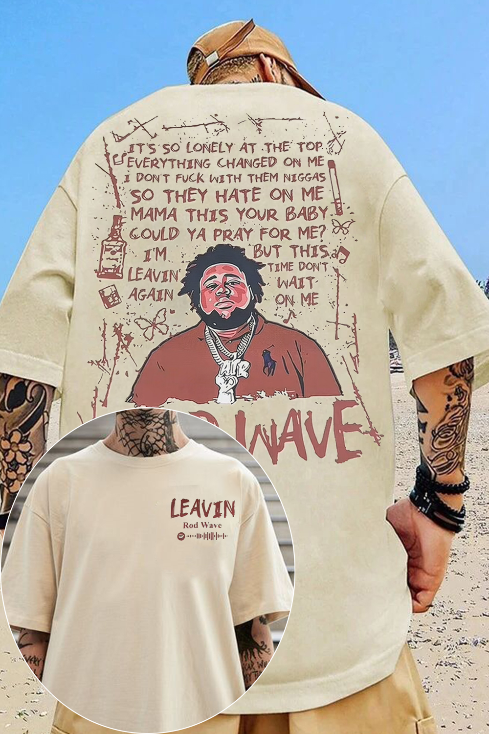 Rod Wave Leavin Vintage Rap Tee | Oversized Hip Hop Graphic Shirt