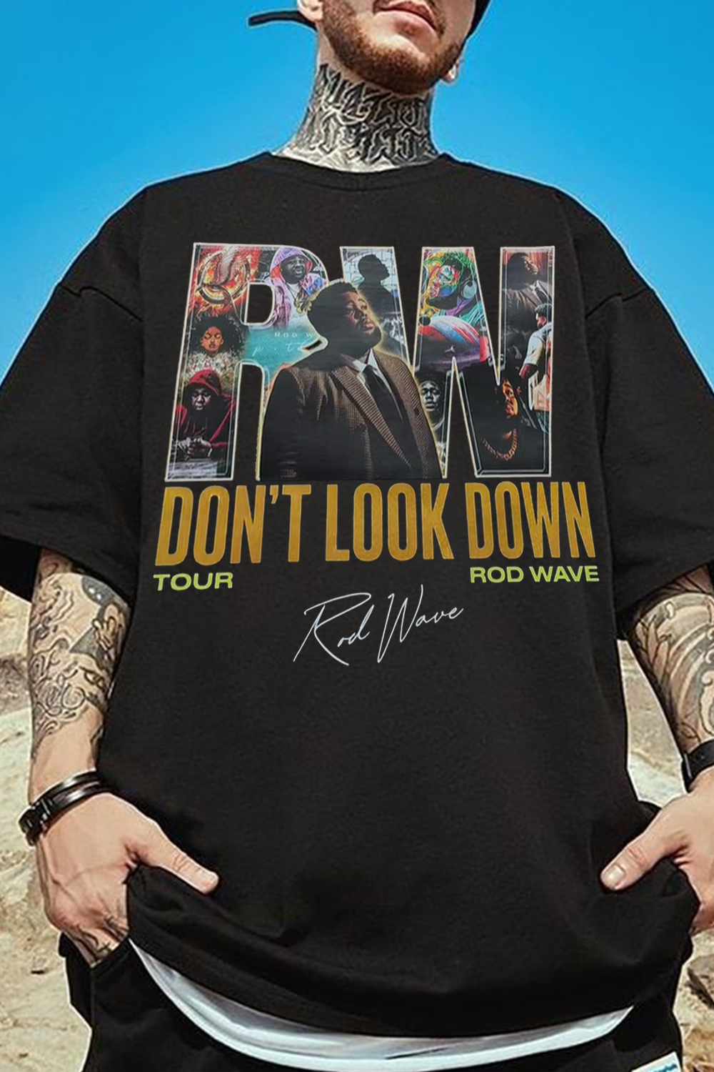 Rod Wave Don't Look Down Tour Shirt - Vintage Graphic Rap Tee
