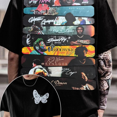 Rod Wave Album Stack Graphic Tee | Don't Look Down Shirt