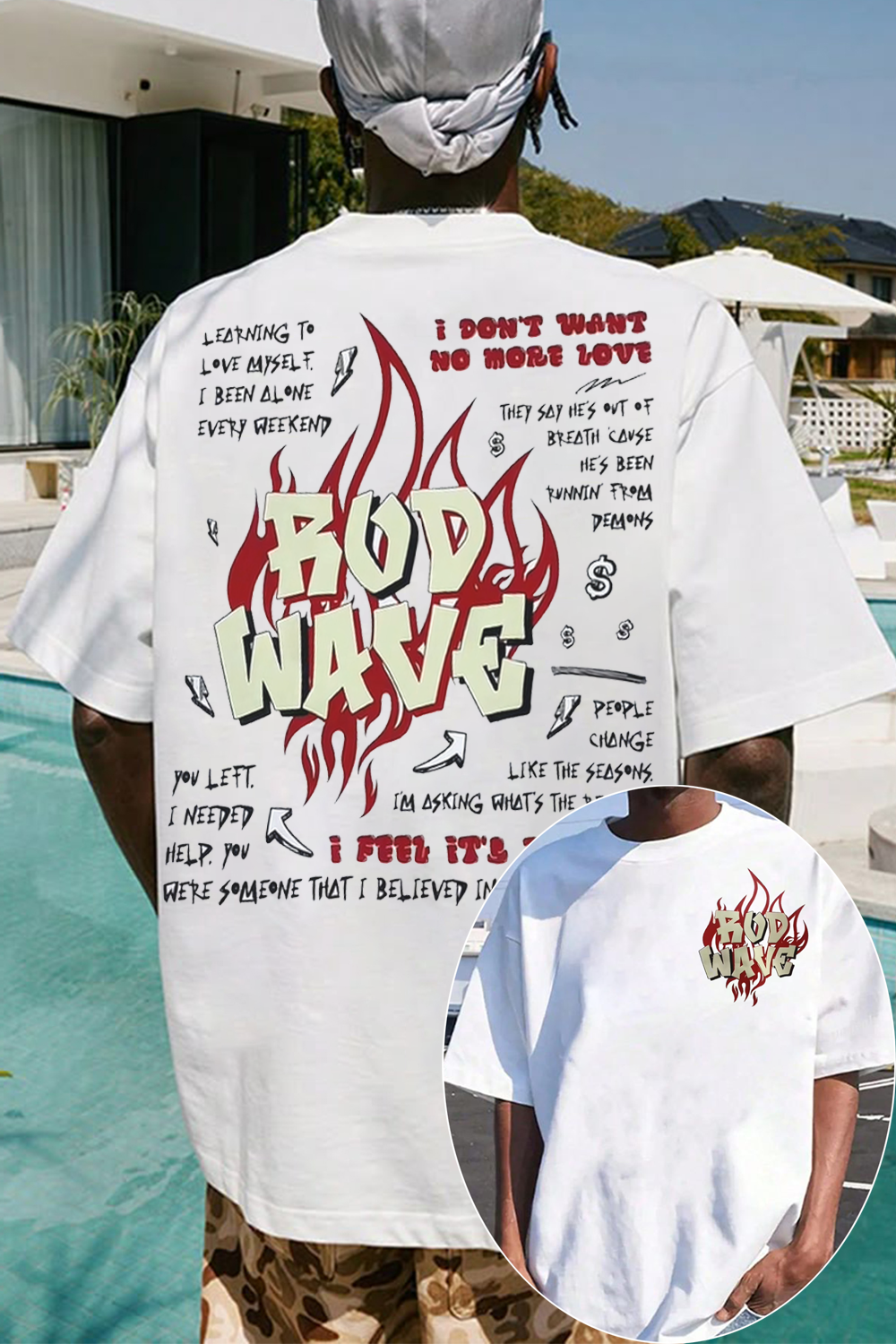Rod Wave Flame Graphic Tee | Oversized Concert Streetwear Shirt