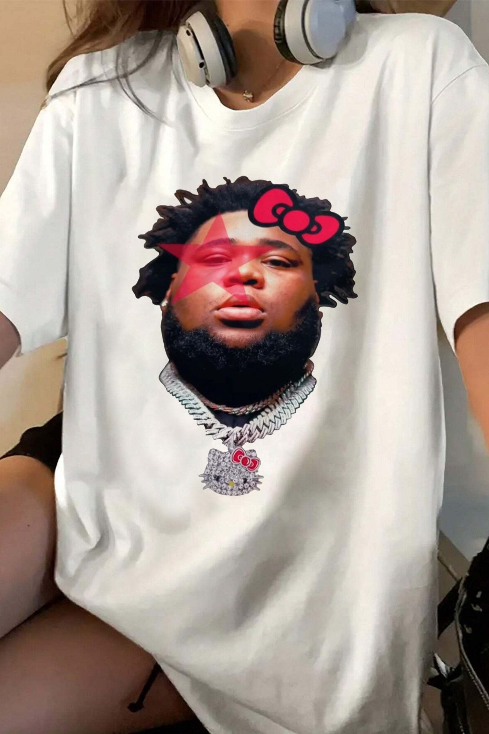 Rod Wave Kitty Mashup Graphic Tee | Y2K Vintage Rap Shirt
