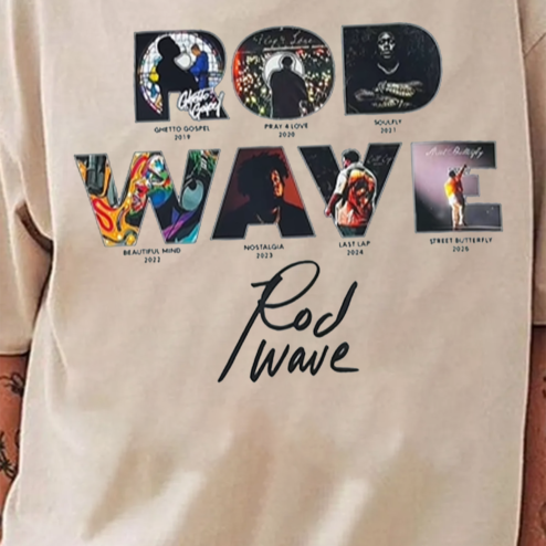 Vintage Rod Wave Discography Graphic Tee | Rap Tour Merch