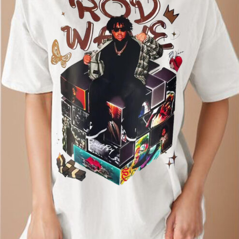 Vintage Rod Wave Graphic Tee - 90s Bootleg Rap Shirt