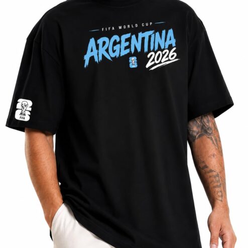Argentina 2026 World Cup Graphic Tee | Men's Oversized Soccer Shirt
