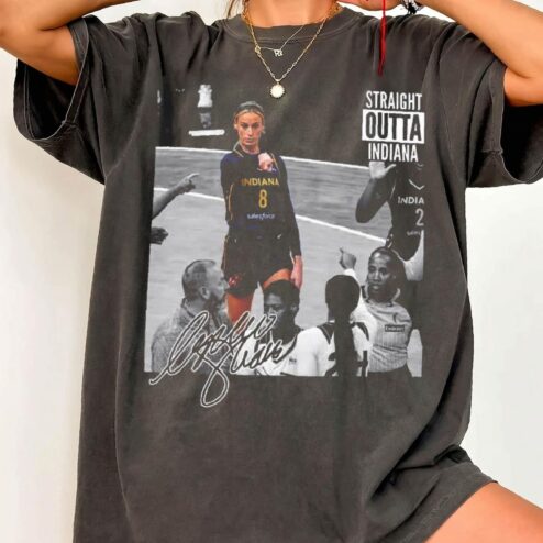 Sophie Cunningham Straight Outta Indiana Vintage Basketball Bootleg Shirt