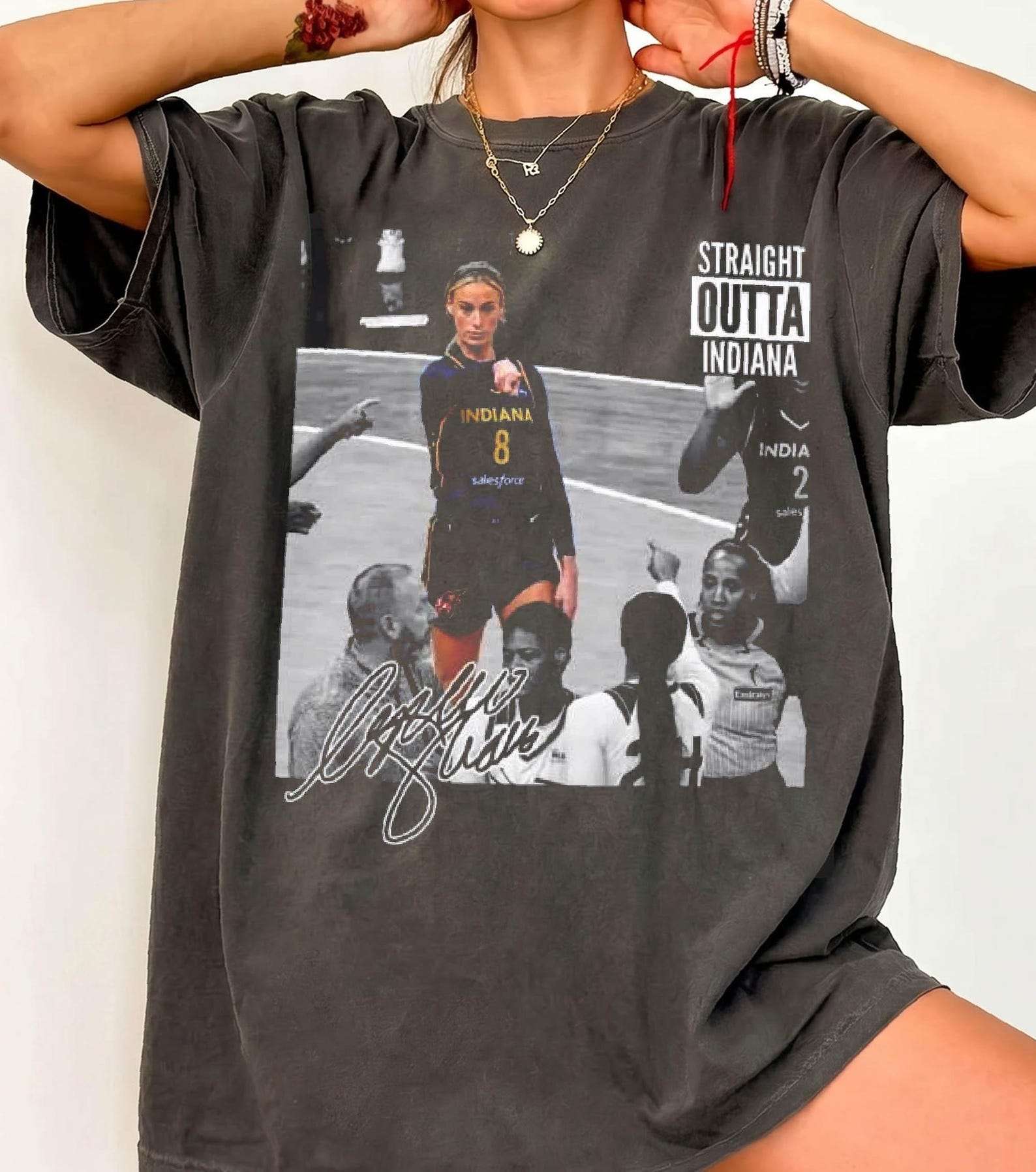 Sophie Cunningham Straight Outta Indiana Vintage Basketball Bootleg Shirt
