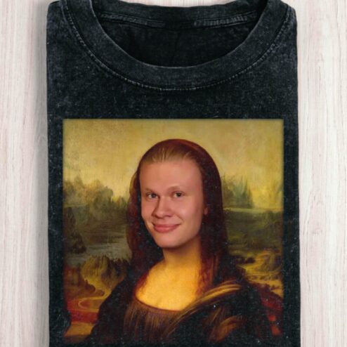 Funny Mona Lisa Parody Meme Shirt - Vintage Mineral Wash Tee