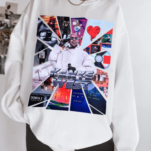 Kanye West Album Collage Sweatshirt | Vintage Style Ye Rap Merch