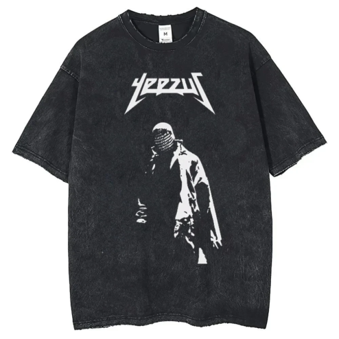 Vintage Yeezus Graphic Acid Wash T-Shirt | Oversized Rap Tee