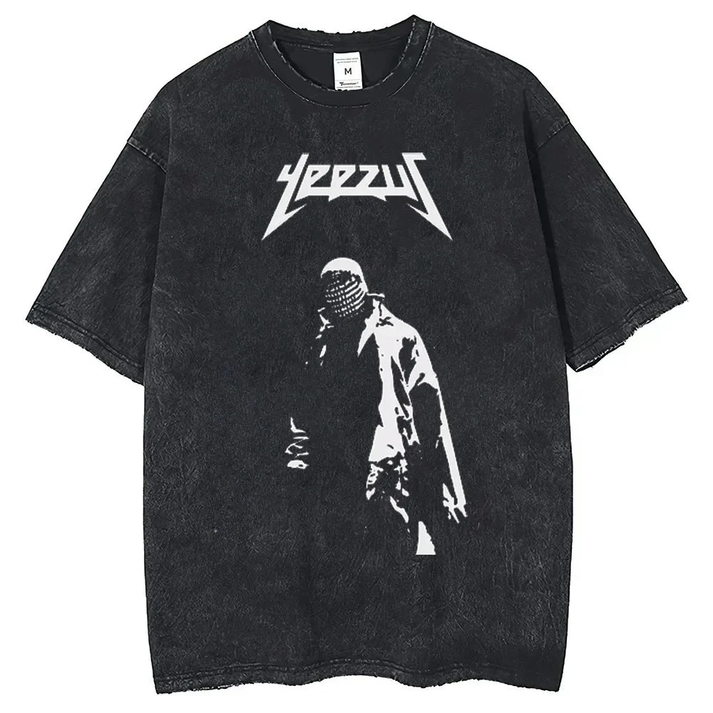 Vintage Yeezus Graphic Acid Wash T-Shirt | Oversized Rap Tee