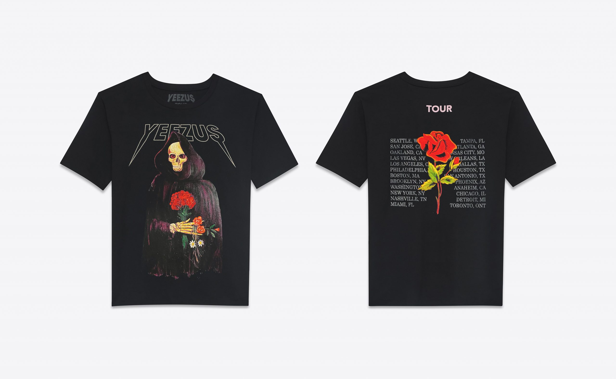 YEEZUS Tour Grim Reaper Graphic Tee | Vintage Rap Concert Shirt