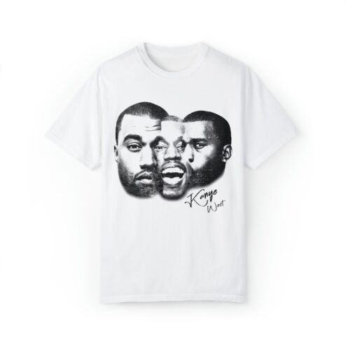 Vintage Kanye West Multiple Faces Graphic Rap Tee