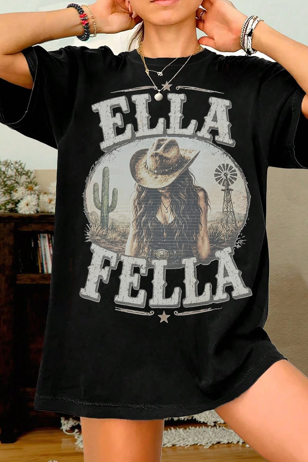 Ella Fella Vintage Western Shirt | Country Concert Graphic Tee